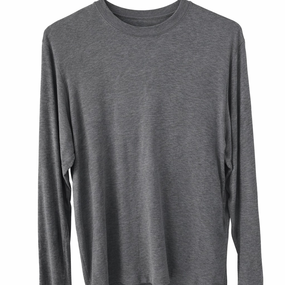 SKIMS XS Heather Gray Long Sleeve Crew Neck Essential Top